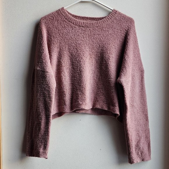 Sincerely Jules Mauve Long Sleeve Crop Top Size Small - Picture 7 of 15